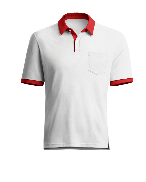 Polo blanc col coloré